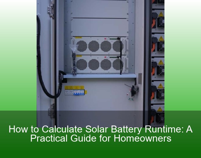 How to Calculate Solar Battery Runtime: A Practical Guide for Homeowners